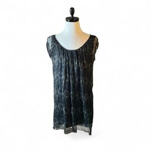 MSSP Max Studio Silk‎ Embroidered Swirl Tunic Dress Whimsigoth M